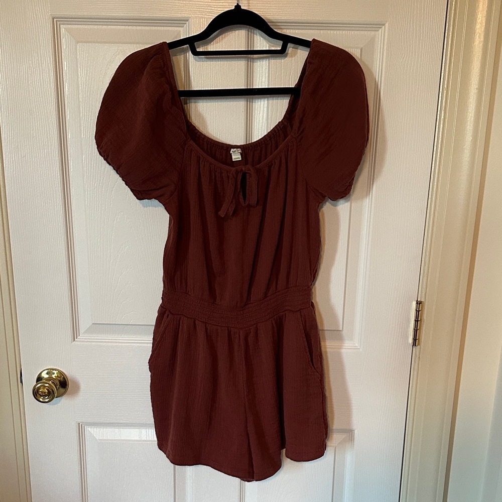 Aerie Warm Brown Romoer with pockets